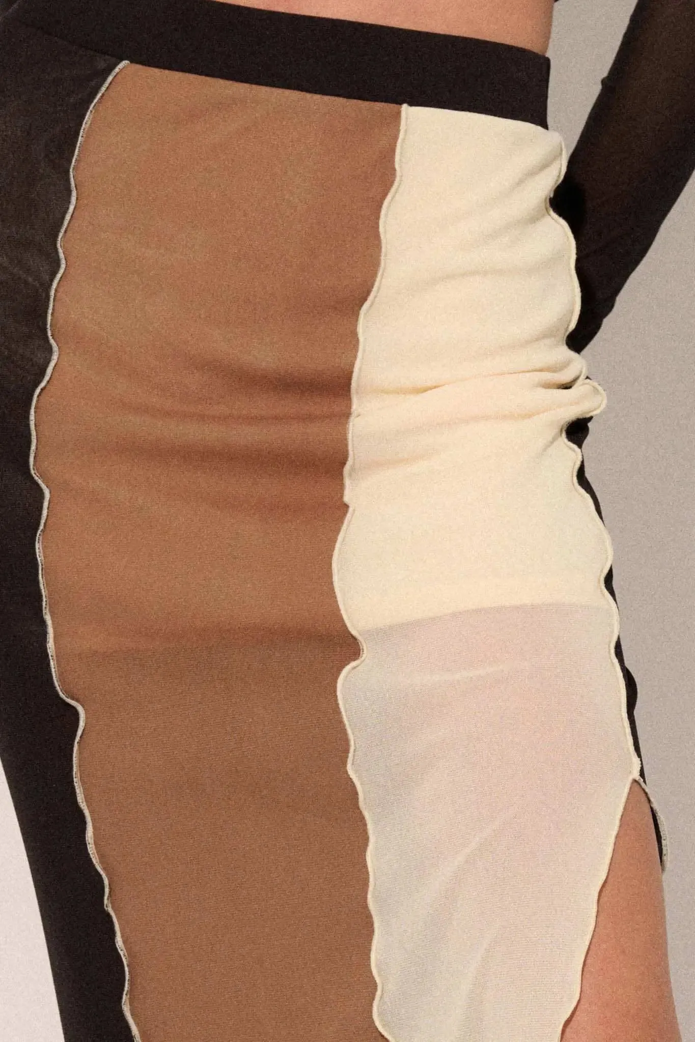 Neutral Territory Colorblock Mesh Midi Skirt sold by Promesa product image thumbnail 4