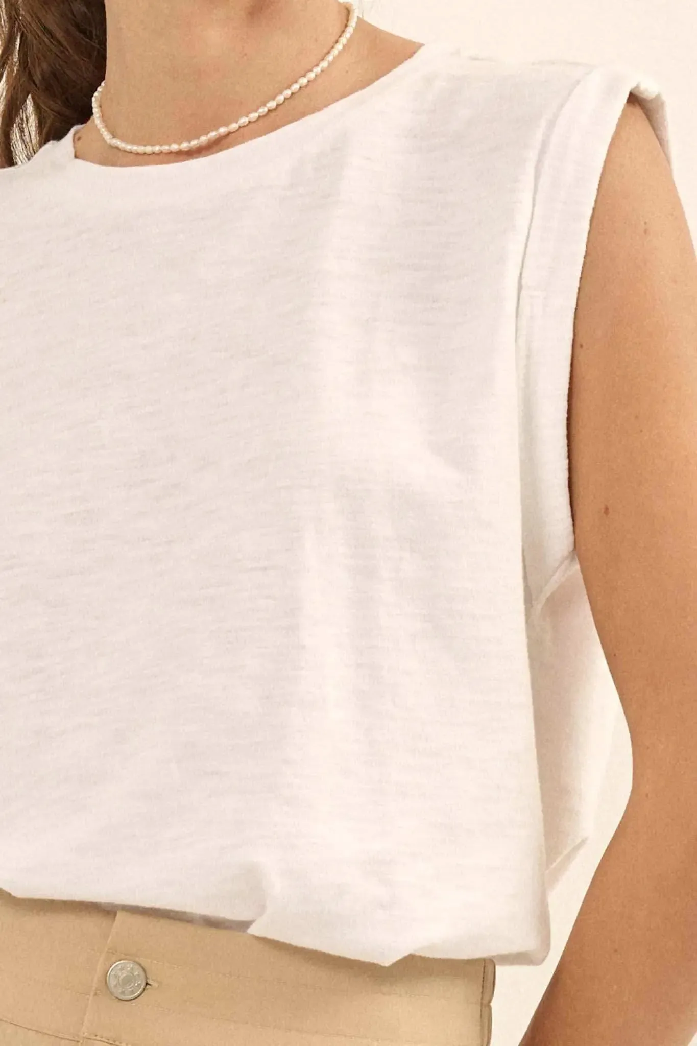 Easy Fit Vintage-Wash Slub Cotton Sleeveless Tee sold by Promesa product image thumbnail 3