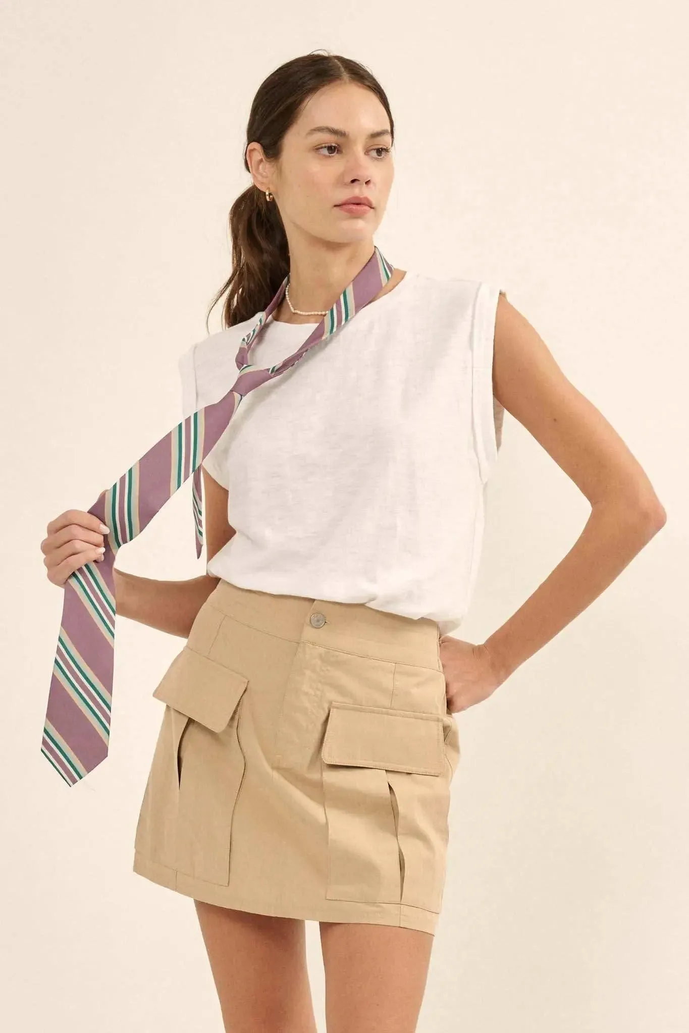 Easy Fit Vintage-Wash Slub Cotton Sleeveless Tee sold by Promesa product image thumbnail 4