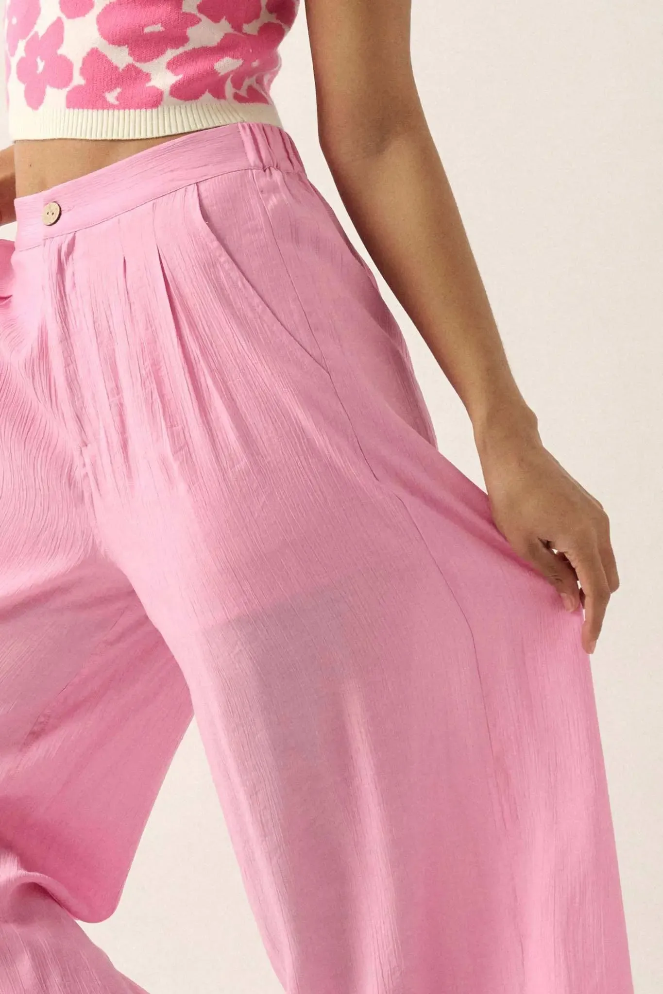 Walk of Life Textured Crepe Wide-Leg Pants sold by Promesa product image thumbnail 5