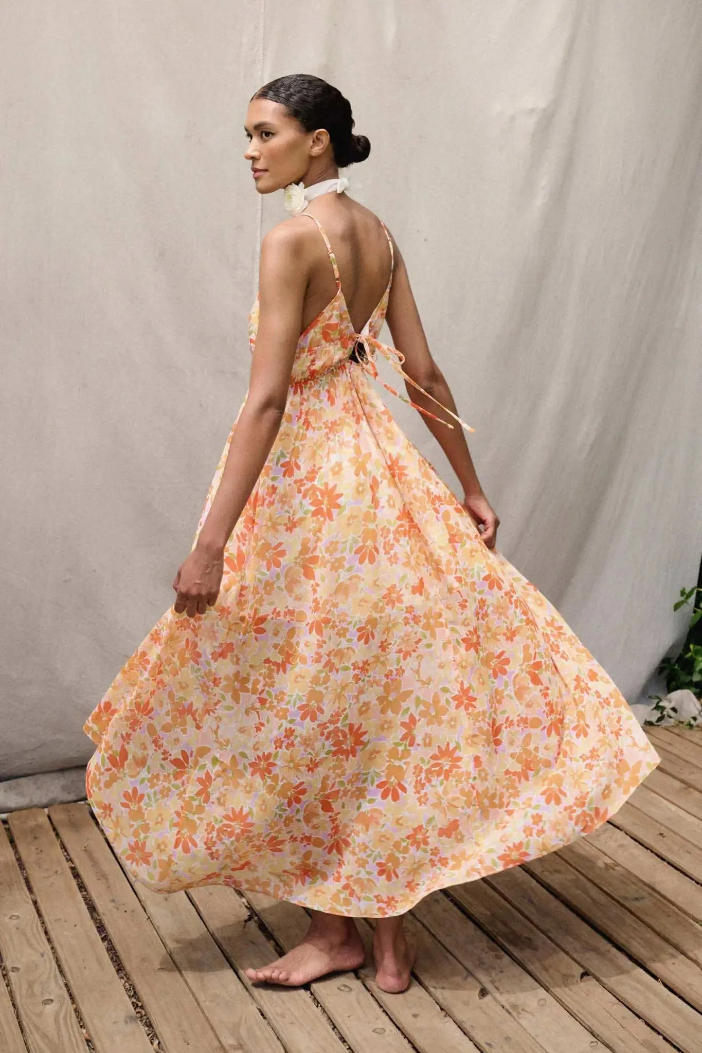 Marmalade Garden Floral Chiffon High-Low Maxi Dress sold by Promesa product image thumbnail 2