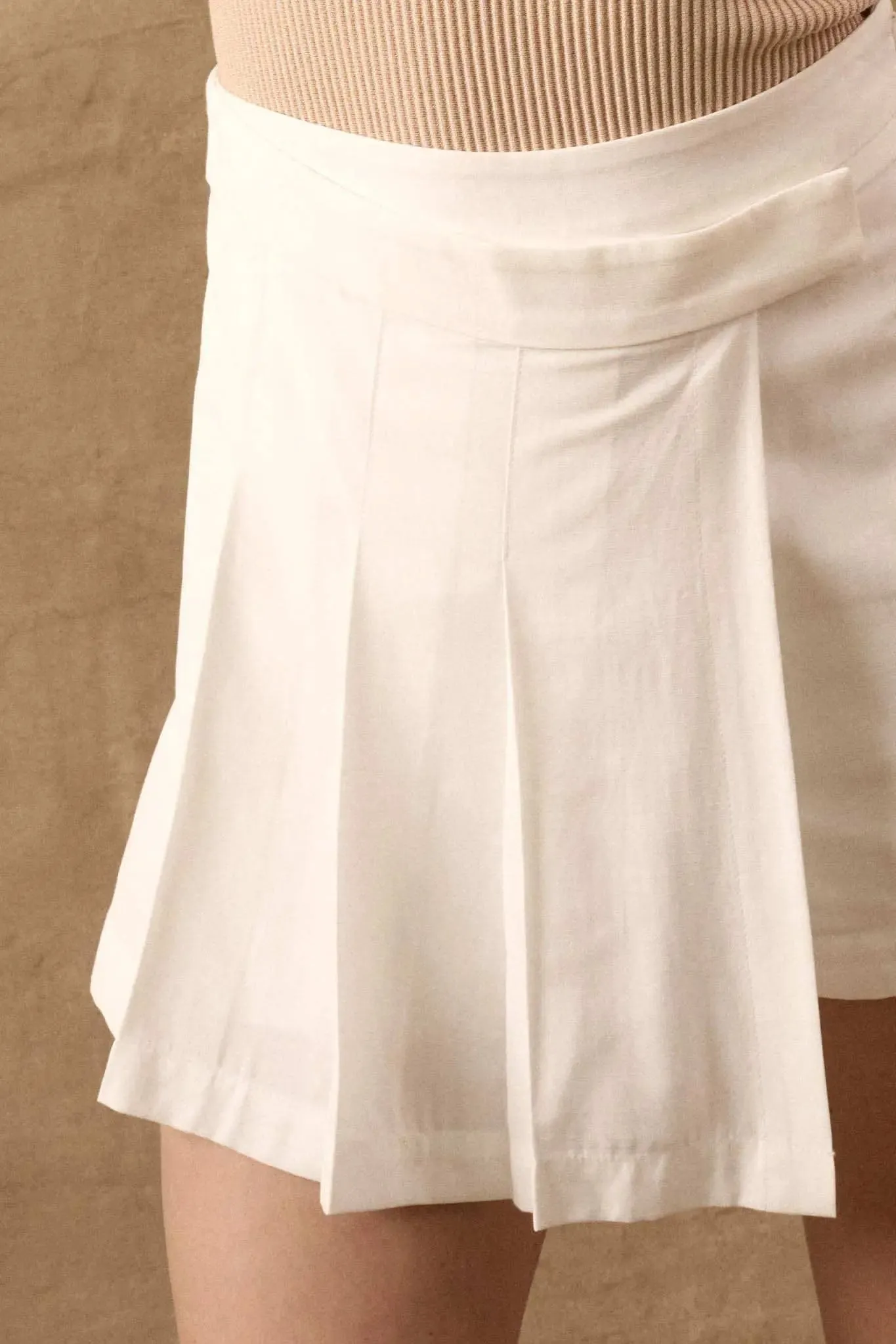 Center Court Pleated Asymmetrical Wrap Skort sold by Promesa product image thumbnail 5