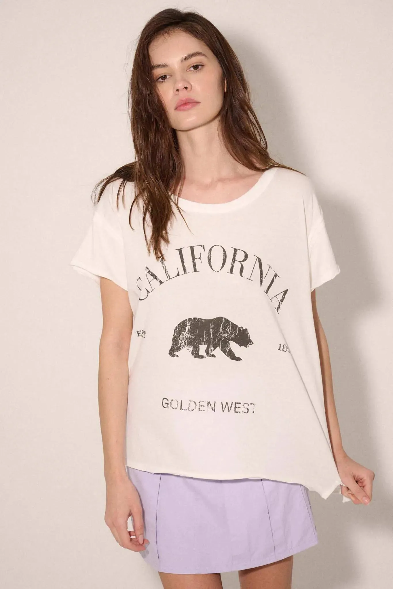 California Bear Vintage-Print Raw-Edge Graphic Tee sold by Promesa product image thumbnail 5