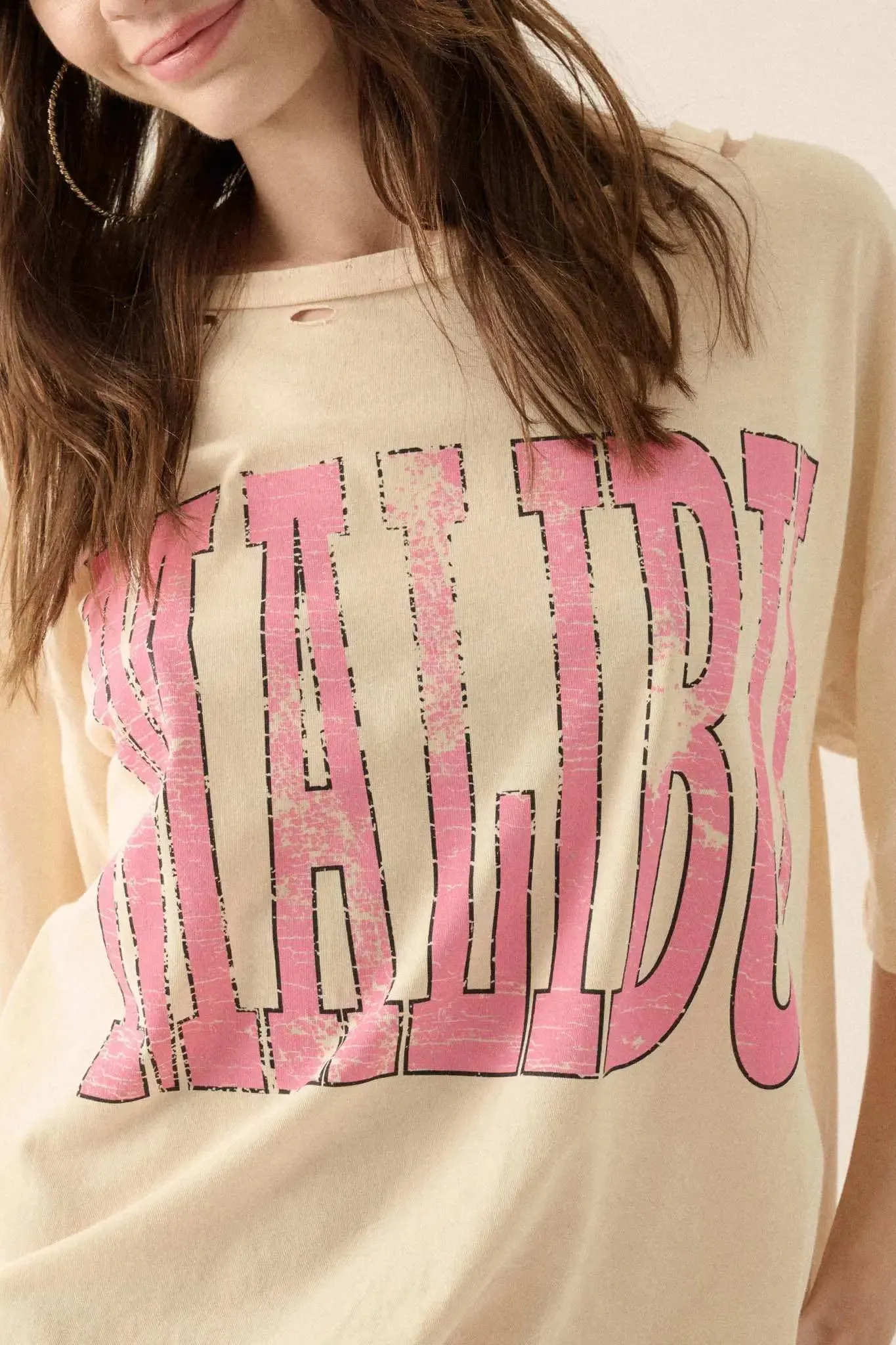 Malibu Distressed Oversize Graphic Tee sold by Promesa product image thumbnail 2