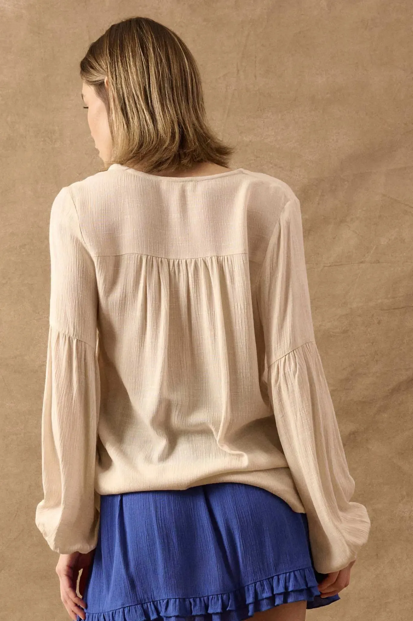 True Nature Balloon-Sleeve Pocket Peasant Top sold by Promesa product image thumbnail 2