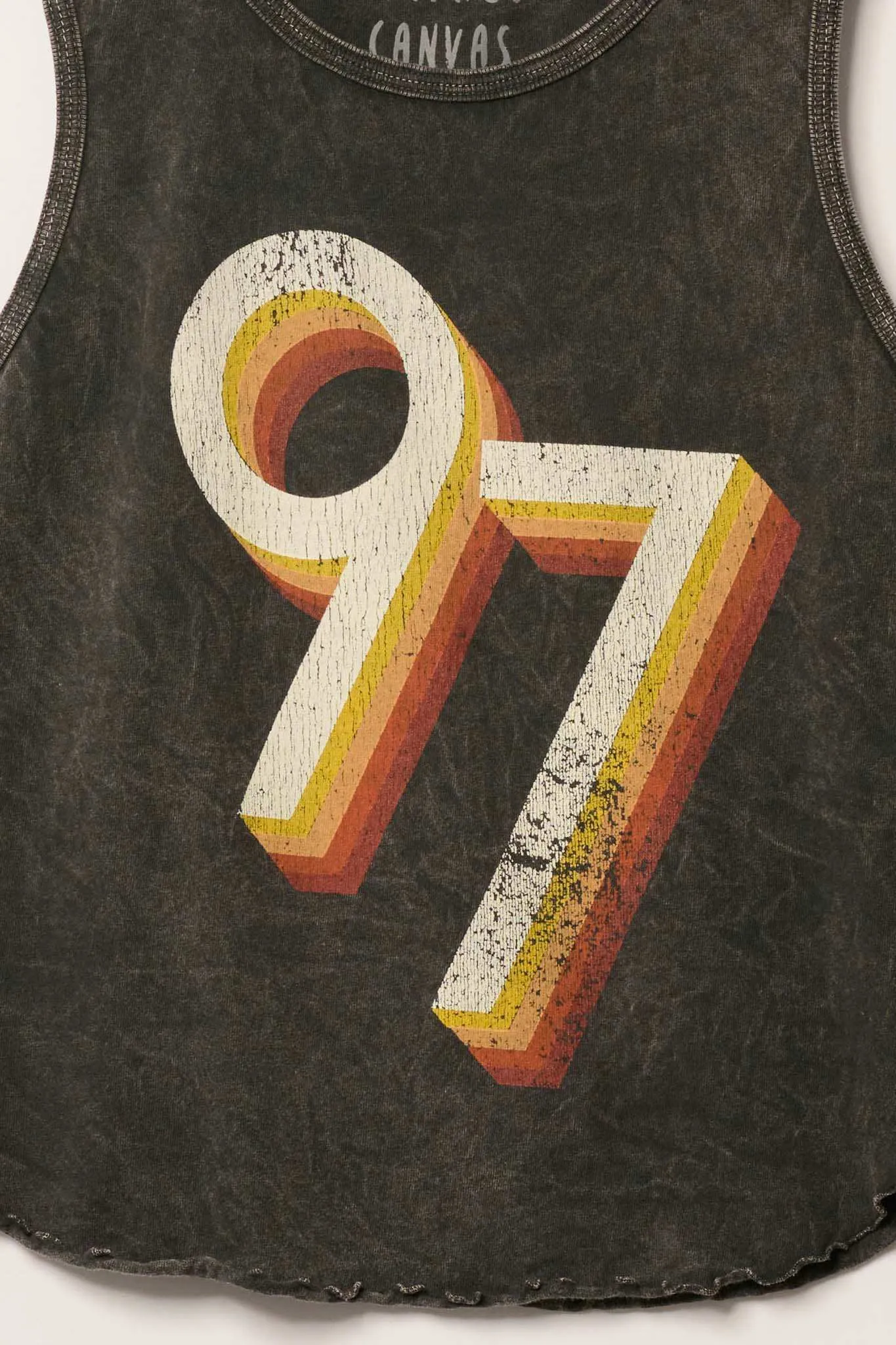 97 Vintage-Wash Lettuce-Edge Graphic Tank Top sold by Promesa product image thumbnail 2