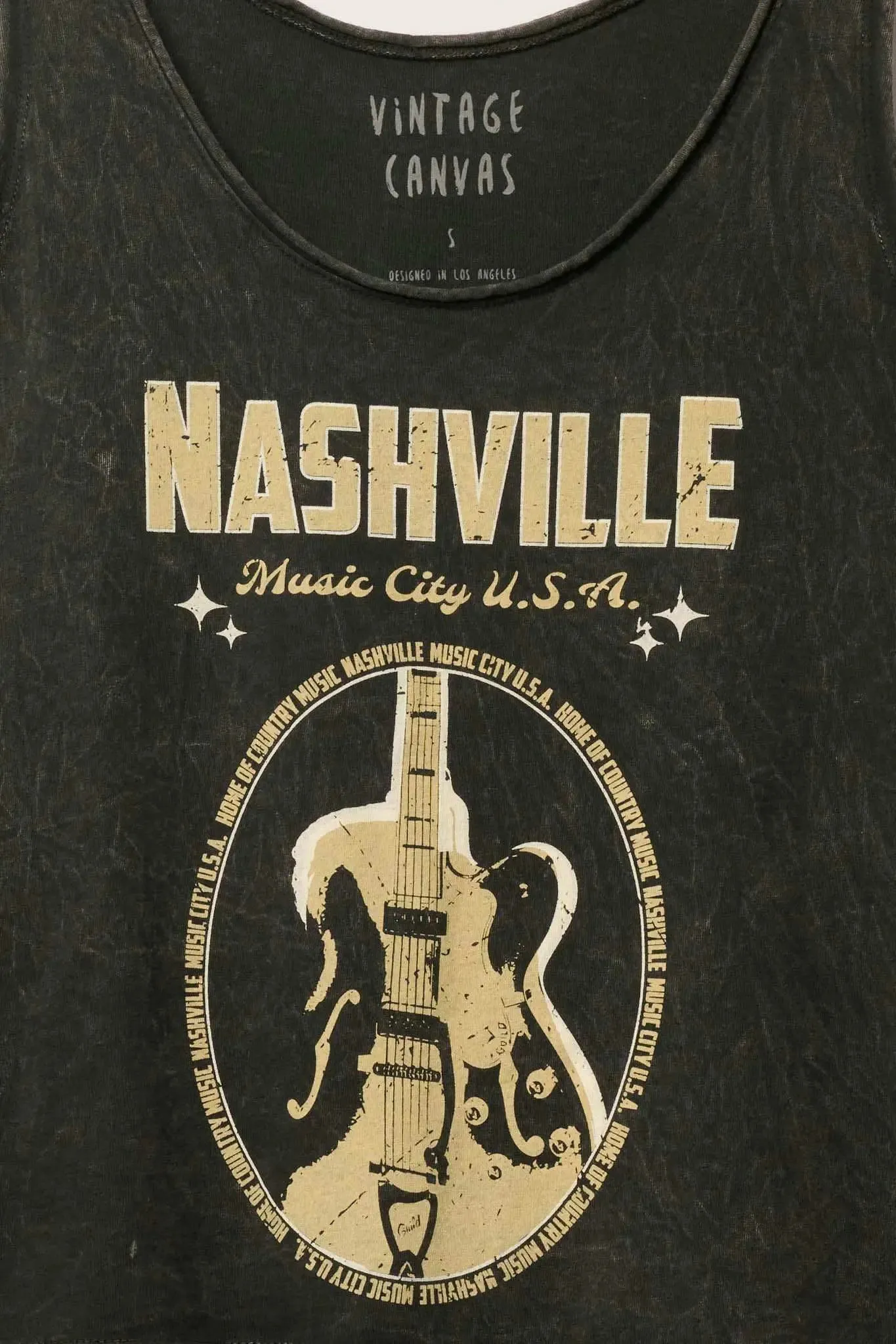 Nashville Guitar Raw-Edge Graphic Tank Top sold by Promesa product image thumbnail 2