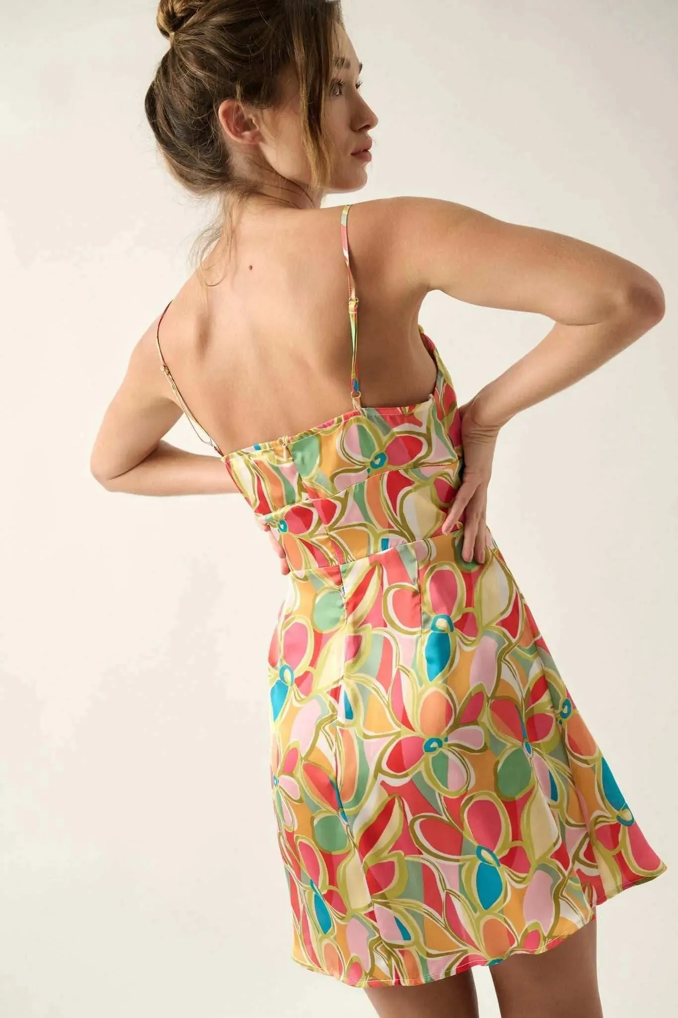 Dream of Me Floral Satin Corset Mini Dress sold by Promesa product image thumbnail 2