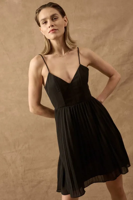 Enchanted Evening Accordion-Pleated Mini Dress sold by Promesa