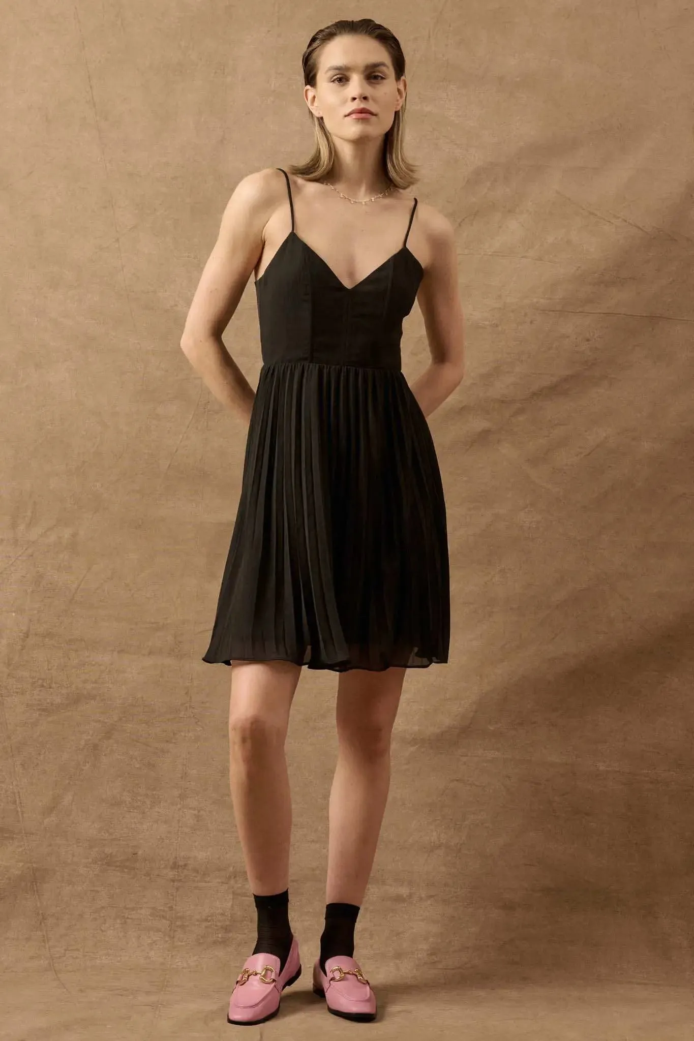 Enchanted Evening Accordion-Pleated Mini Dress sold by Promesa product image thumbnail 5