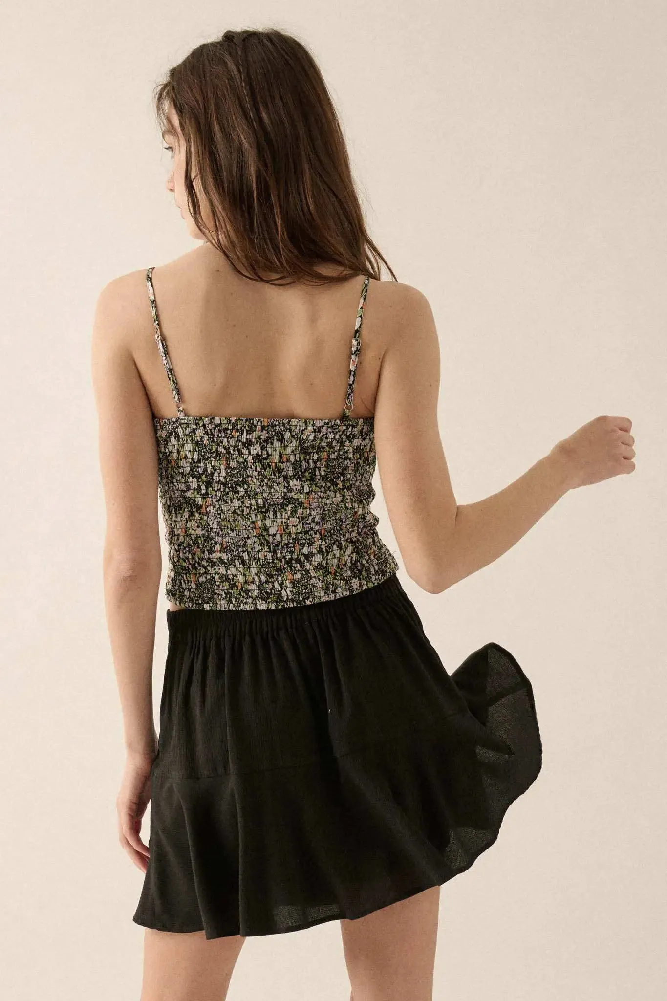 Garden of Love Floral Crepe Button-Front Cami Top sold by Promesa product image thumbnail 2