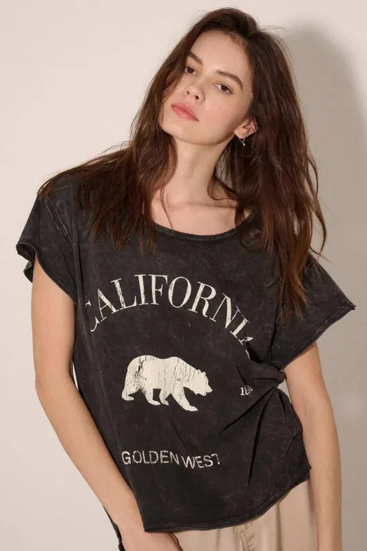 California Bear Vintage-Wash Graphic Tee sold by Promesa