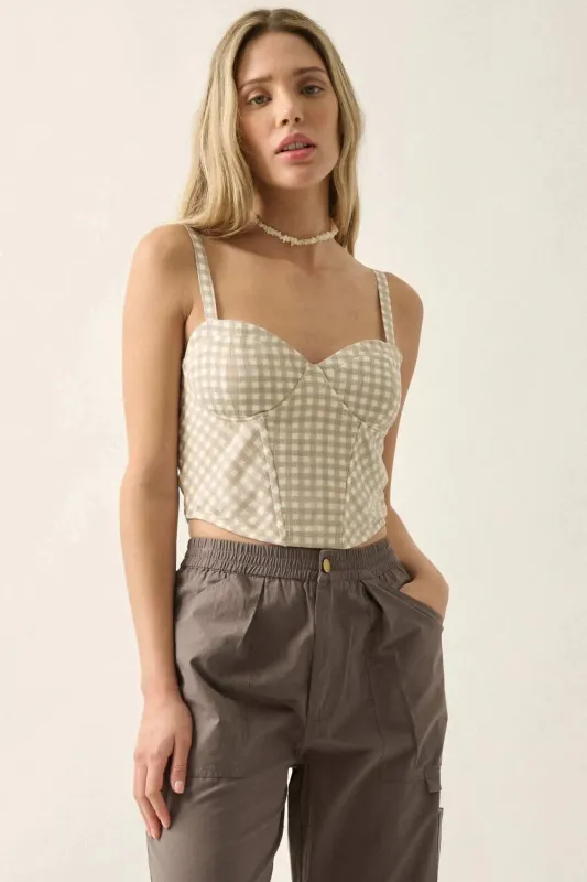 Sweetly Sultry Gingham Bustier Corset Top made by Promesa