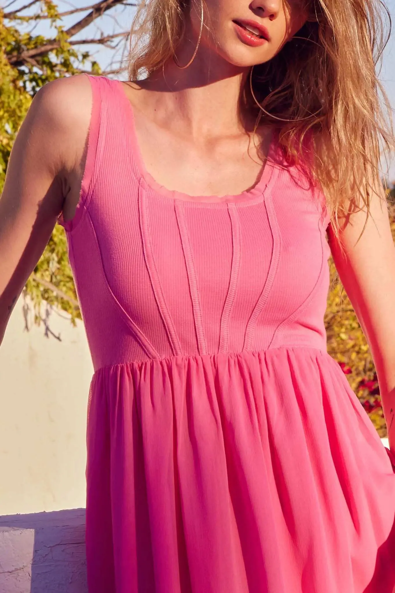 Perfect Afternoon Chiffon and Rib-Knit Maxi Dress sold by Promesa product image thumbnail 2