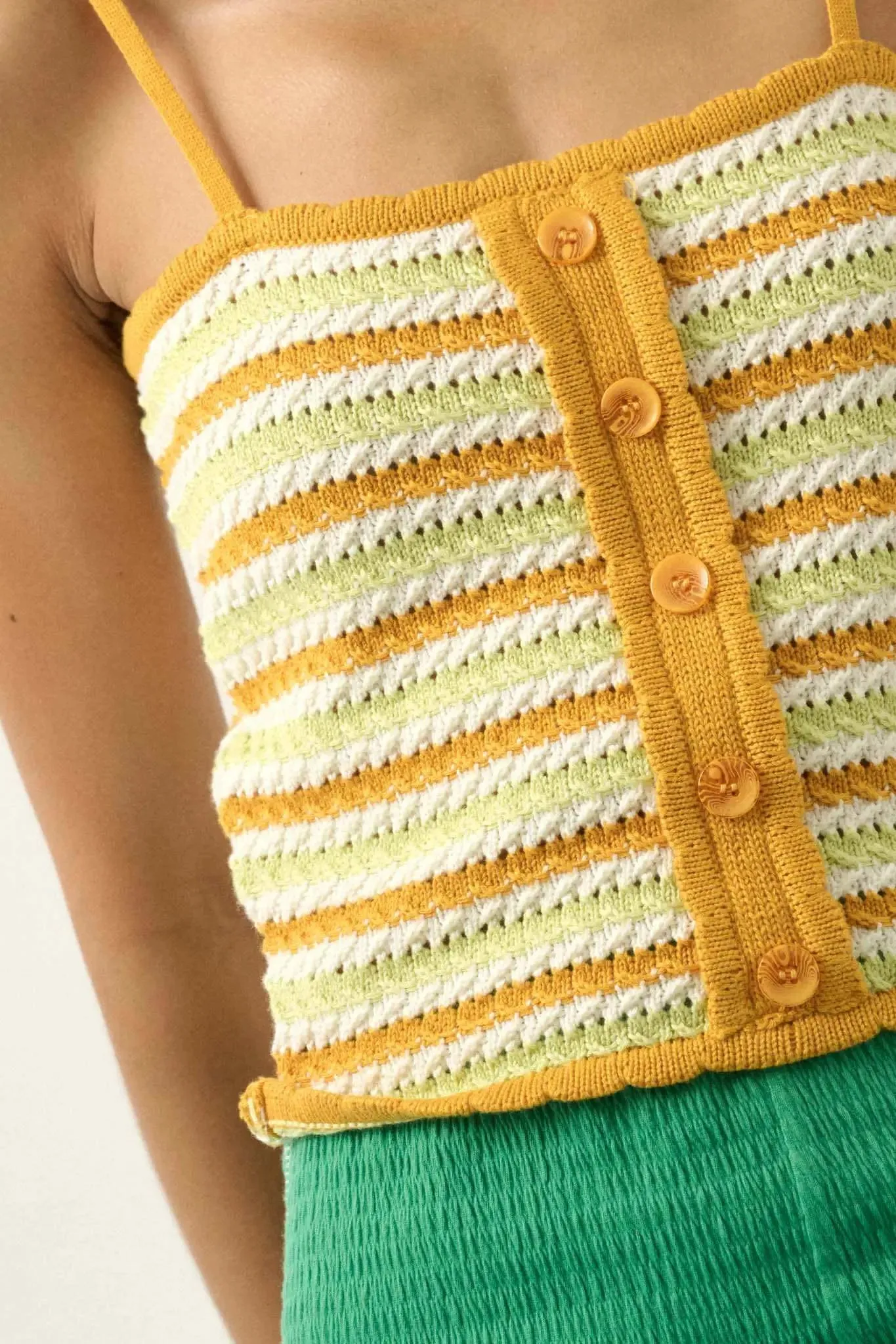 Summer Heat Striped Pointelle Knit Cami Top sold by Promesa product image thumbnail 4