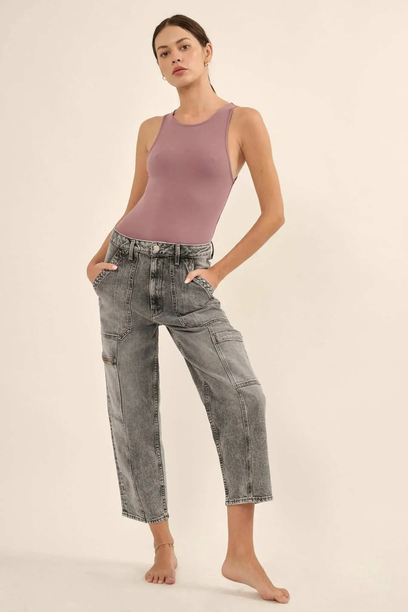 Lifted Fit Sleeveless Racerback Tank Bodysuit sold by Promesa product image thumbnail 4