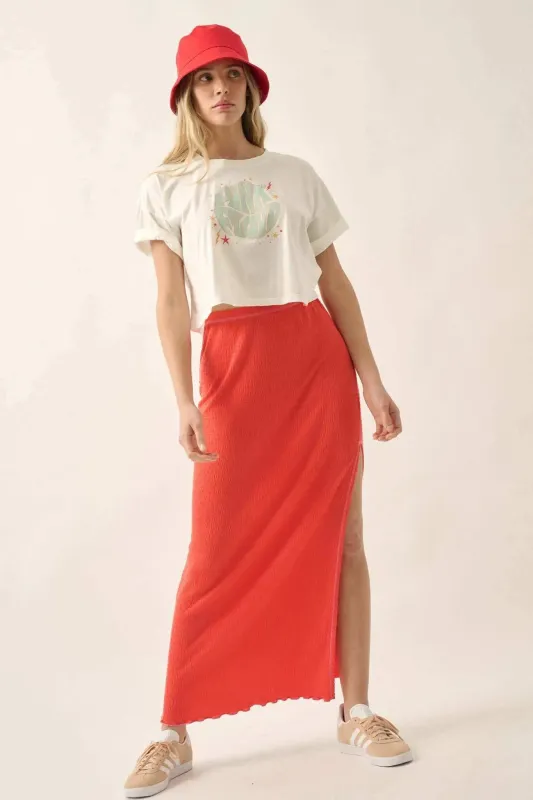 Promise the Label Smocked Jersey Maxi Skirt sold by Promesa