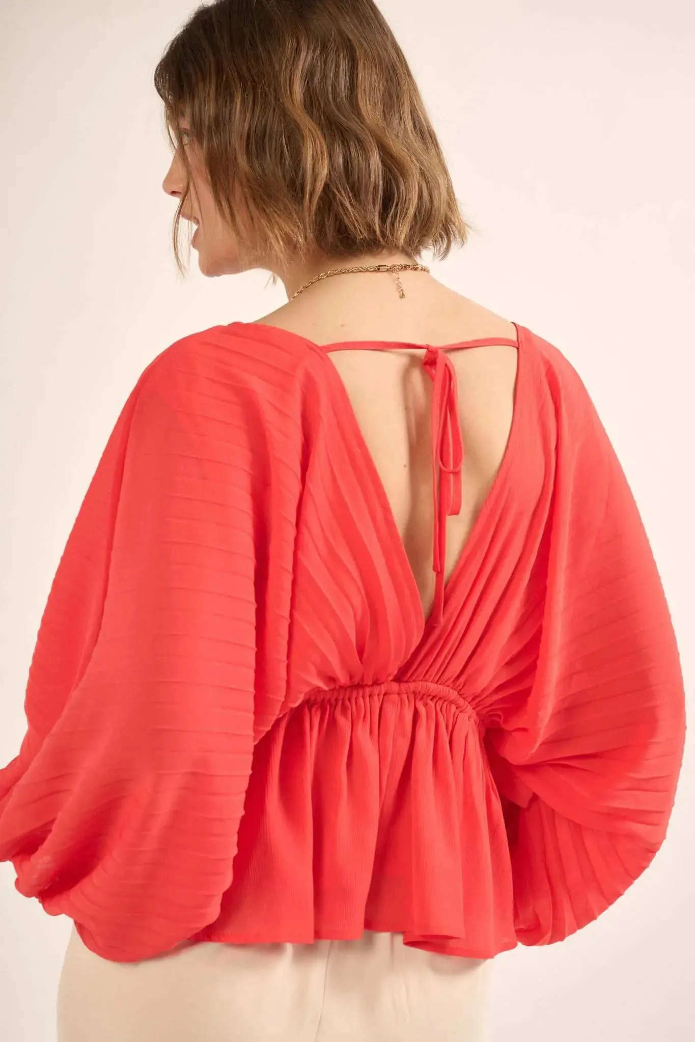 Made for Love Accordion Pleated Kimono Blouse sold by Promesa product image thumbnail 2