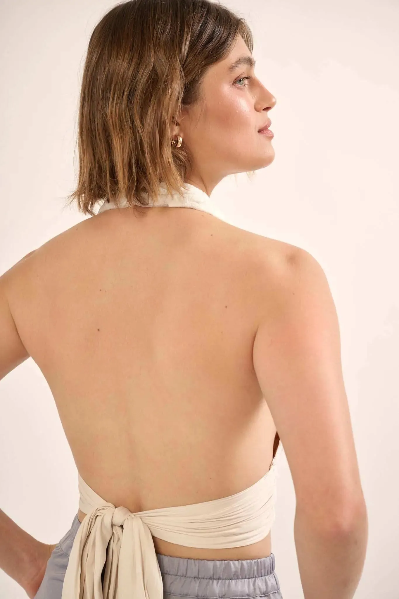 Sweet Sonata Embroidered Lace Cropped Halter Top sold by Promesa product image thumbnail 2