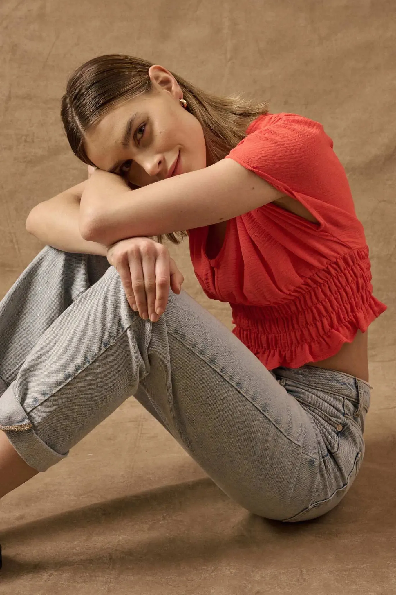 Set Yourself Free Smocked Kimono-Sleeve Crop Top sold by Promesa