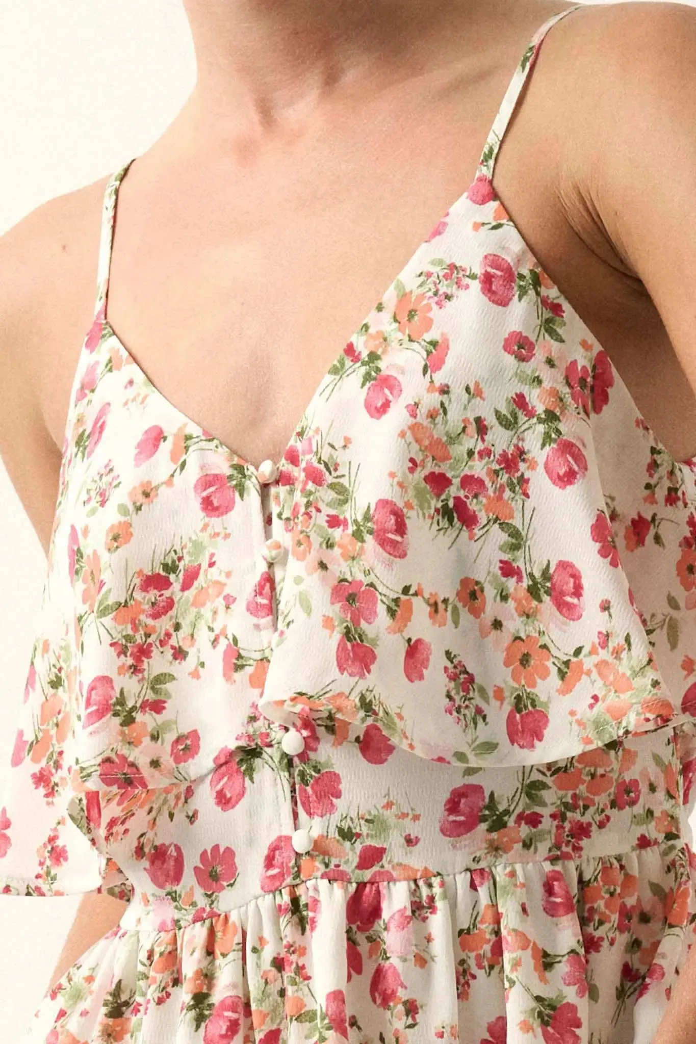 Love Me Lots Floral Tiered Flounce Mini Dress sold by Promesa product image thumbnail 5