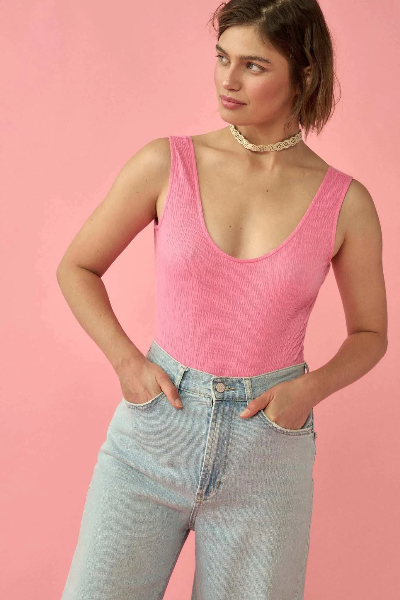 Promise the Label Smocked Jersey Tank Bodysuit sold by Promesa product image thumbnail 3