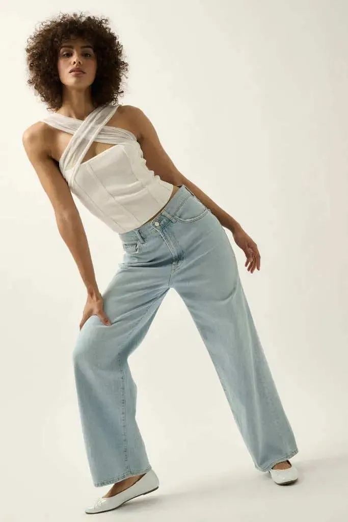 Shaper Fit Cross-Front Rib-Knit Corset Top sold by Promesa product image thumbnail 5