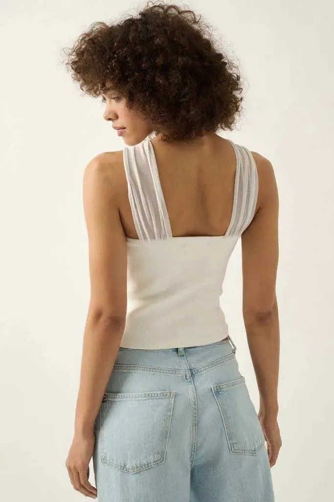 Shaper Fit Cross-Front Rib-Knit Corset Top sold by Promesa product image thumbnail 2