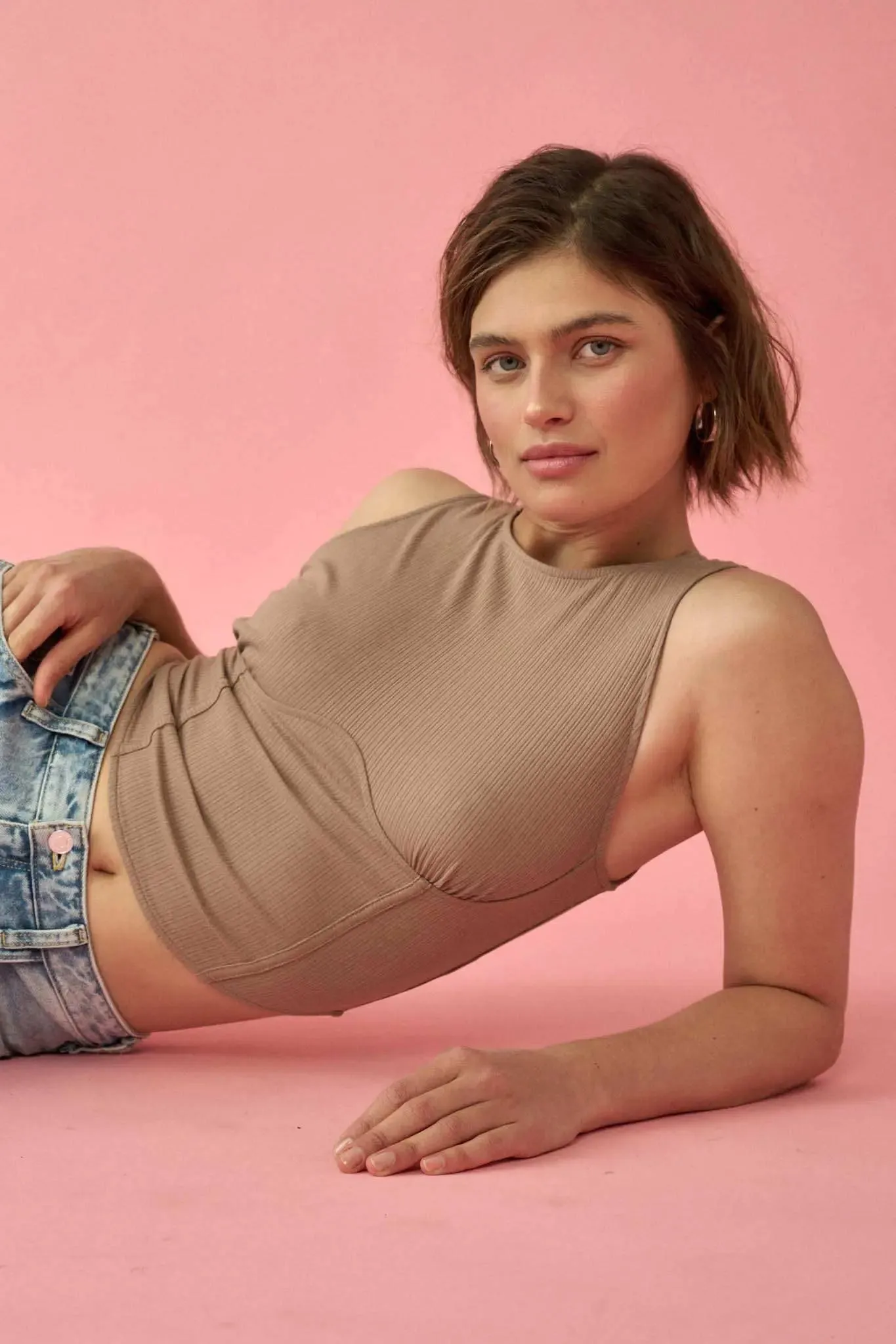 Promise the Label Rib-Knit Corset Tank Top sold by Promesa product image thumbnail 2