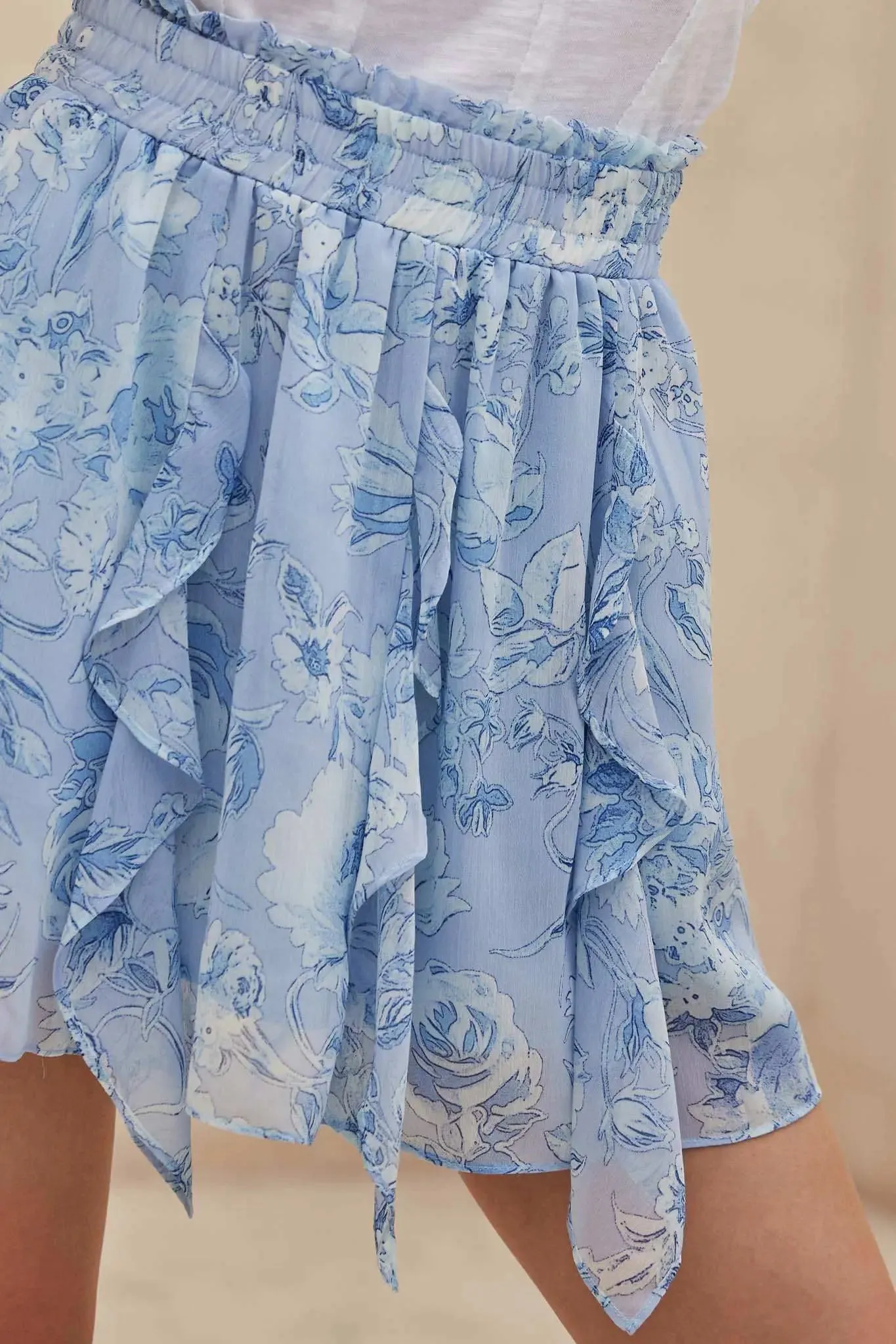 Fresh Fantasy Ruffled Floral Chiffon Mini Skirt sold by Promesa product image thumbnail 2