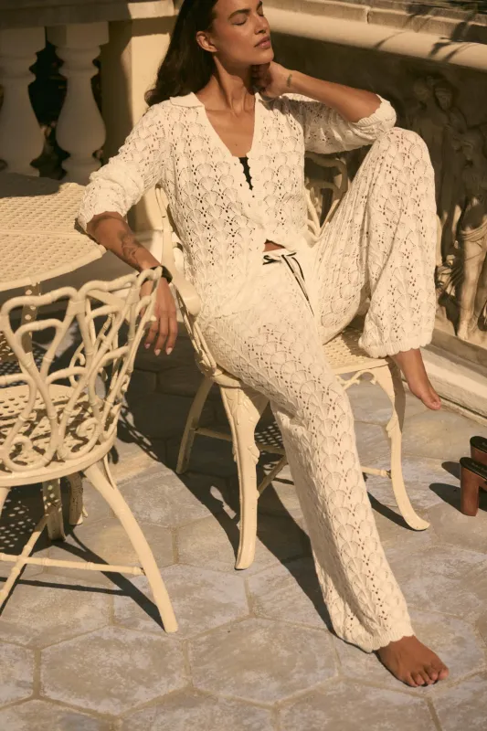 Everything You Need Pointelle-Knit Sweater Pants made by Promesa