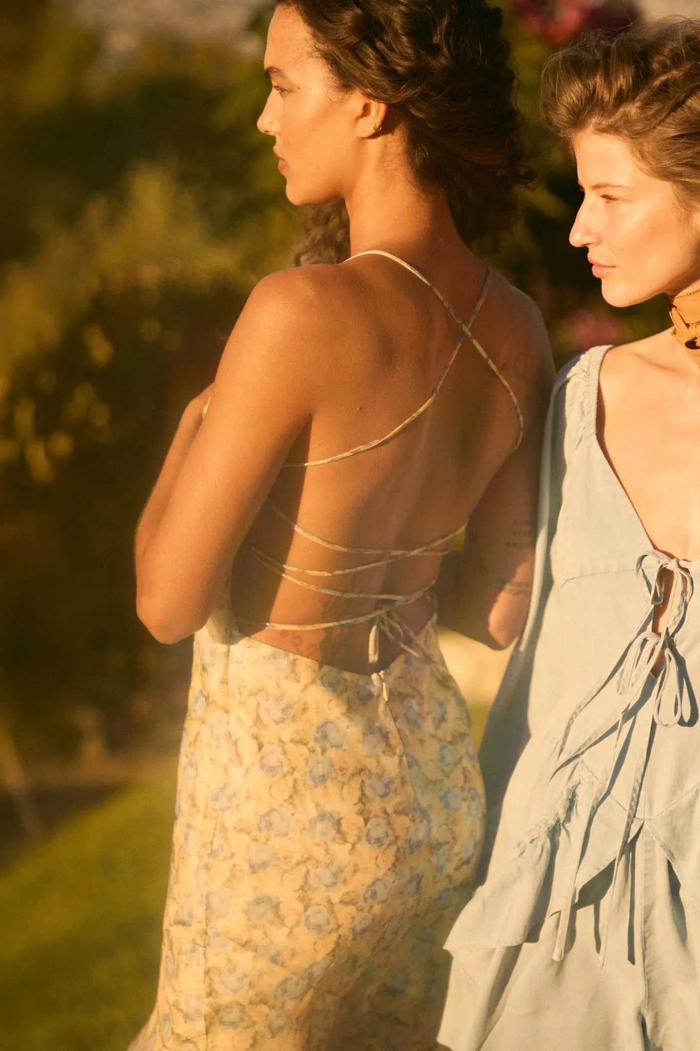 Sunshine Garden Floral Chiffon Open-Back Maxi Dress sold by Promesa product image thumbnail 2