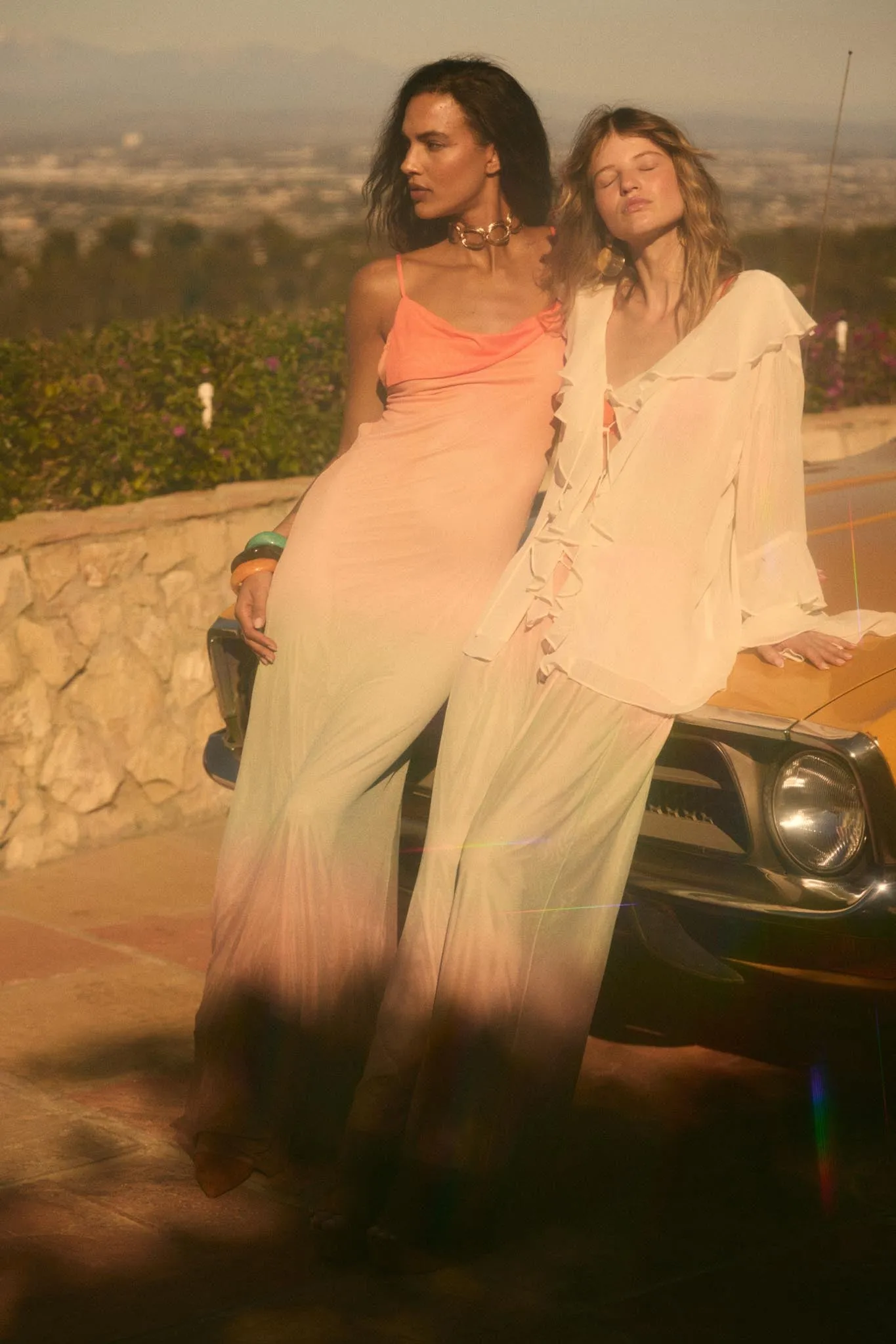 Sunset Symphony Ombre Mesh Cowl-Neck Maxi Dress sold by Promesa product image thumbnail 3