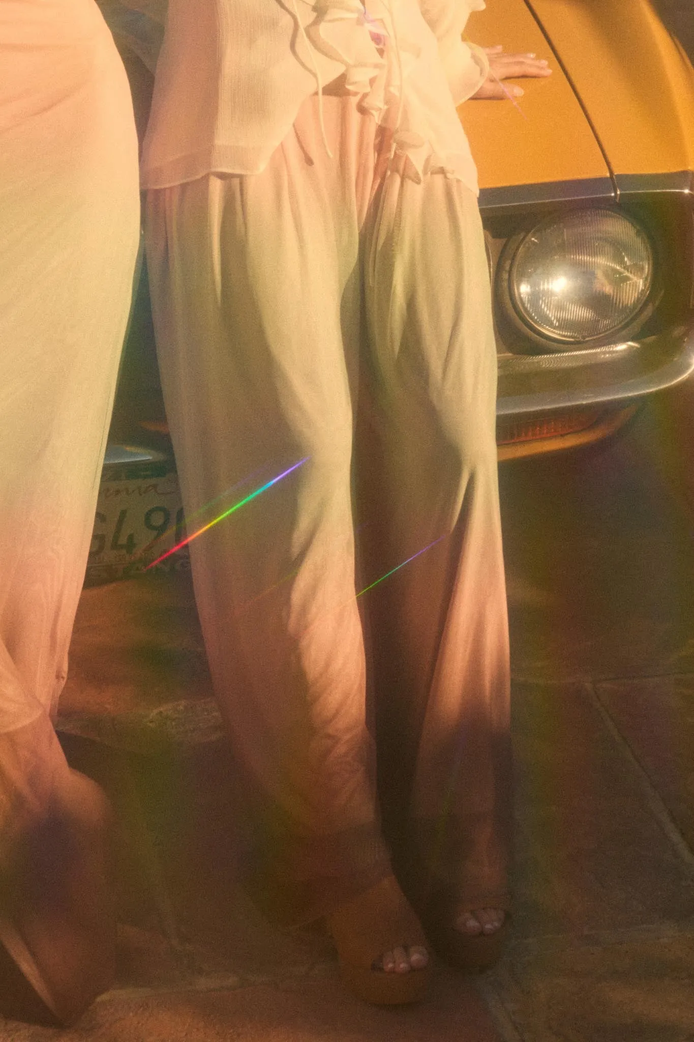 Soft Sunset Ombre Mesh Pleated Wide-Leg Pants sold by Promesa product image thumbnail 2