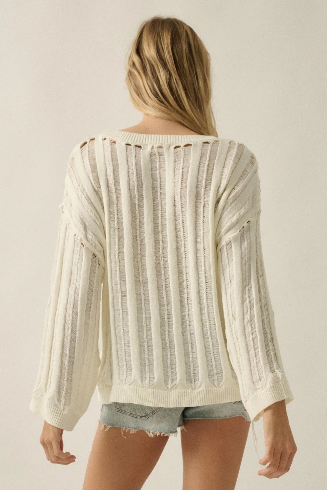 Find Your Way Oversize Ladder-Knit Sweater sold by Promesa product image thumbnail 2