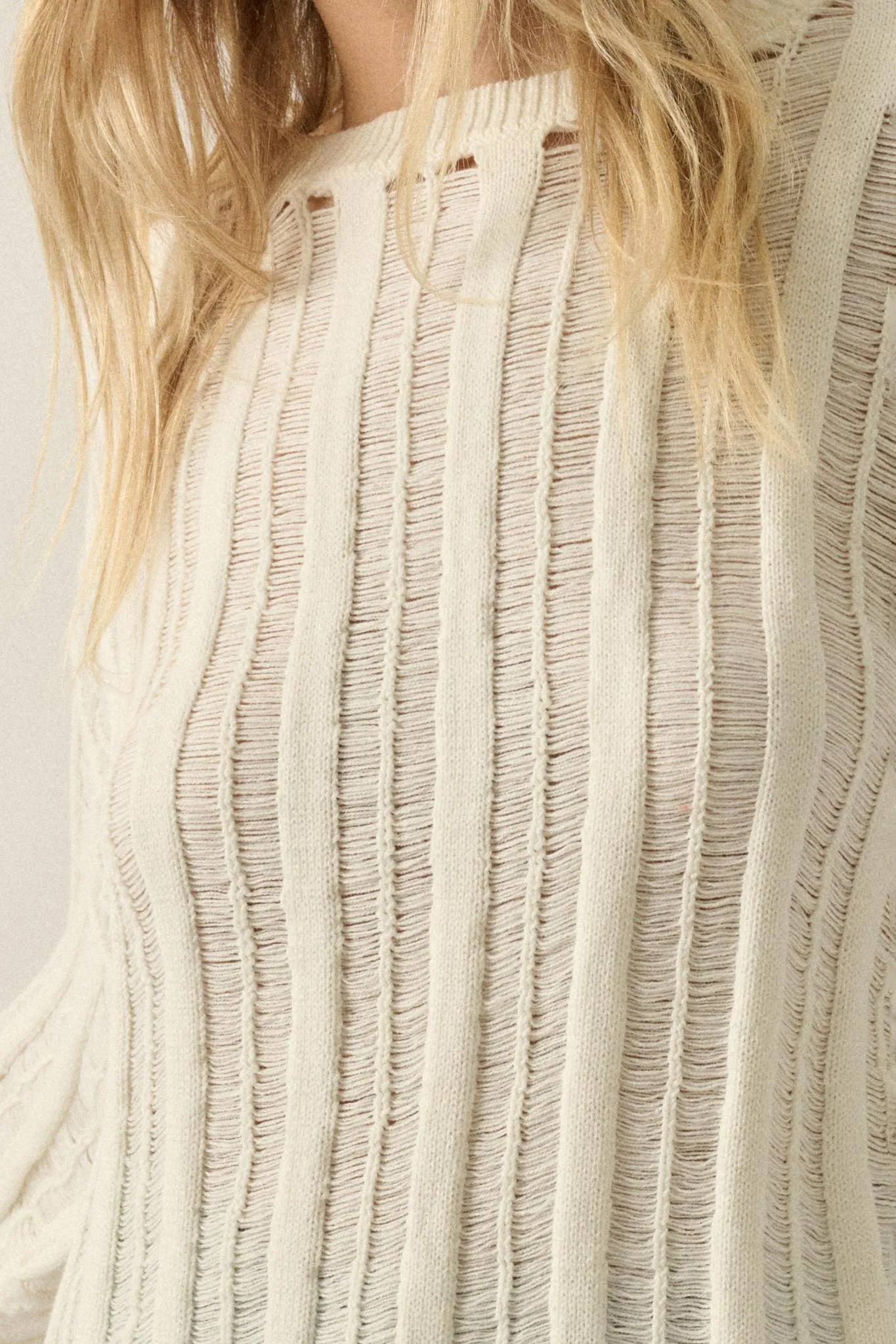 Find Your Way Oversize Ladder-Knit Sweater sold by Promesa product image thumbnail 4