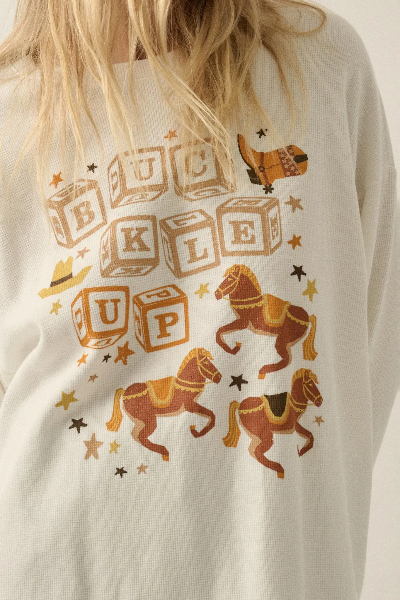 Buckle Up Oversize Western Thermal Graphic Top sold by Promesa product image thumbnail 2