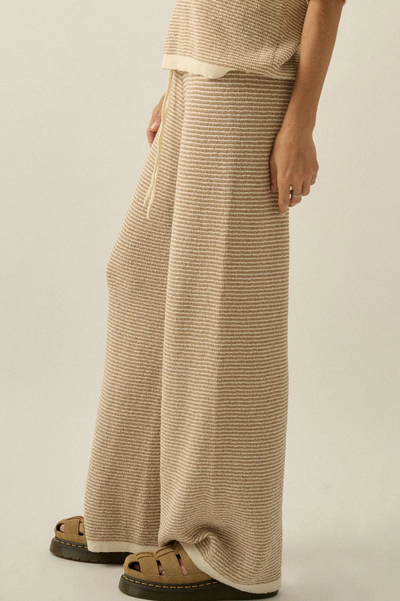 Blessed Day Striped Knit Drawstring Sweater Pants sold by Promesa product image thumbnail 5