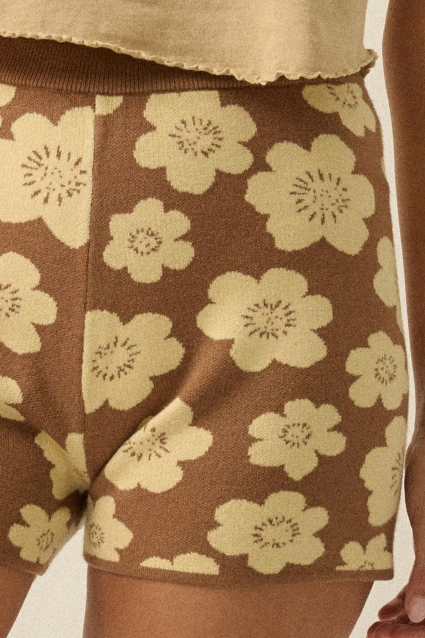 Petal Pop Floral Jacquard-Knit Sweater Shorts sold by Promesa product image thumbnail 4