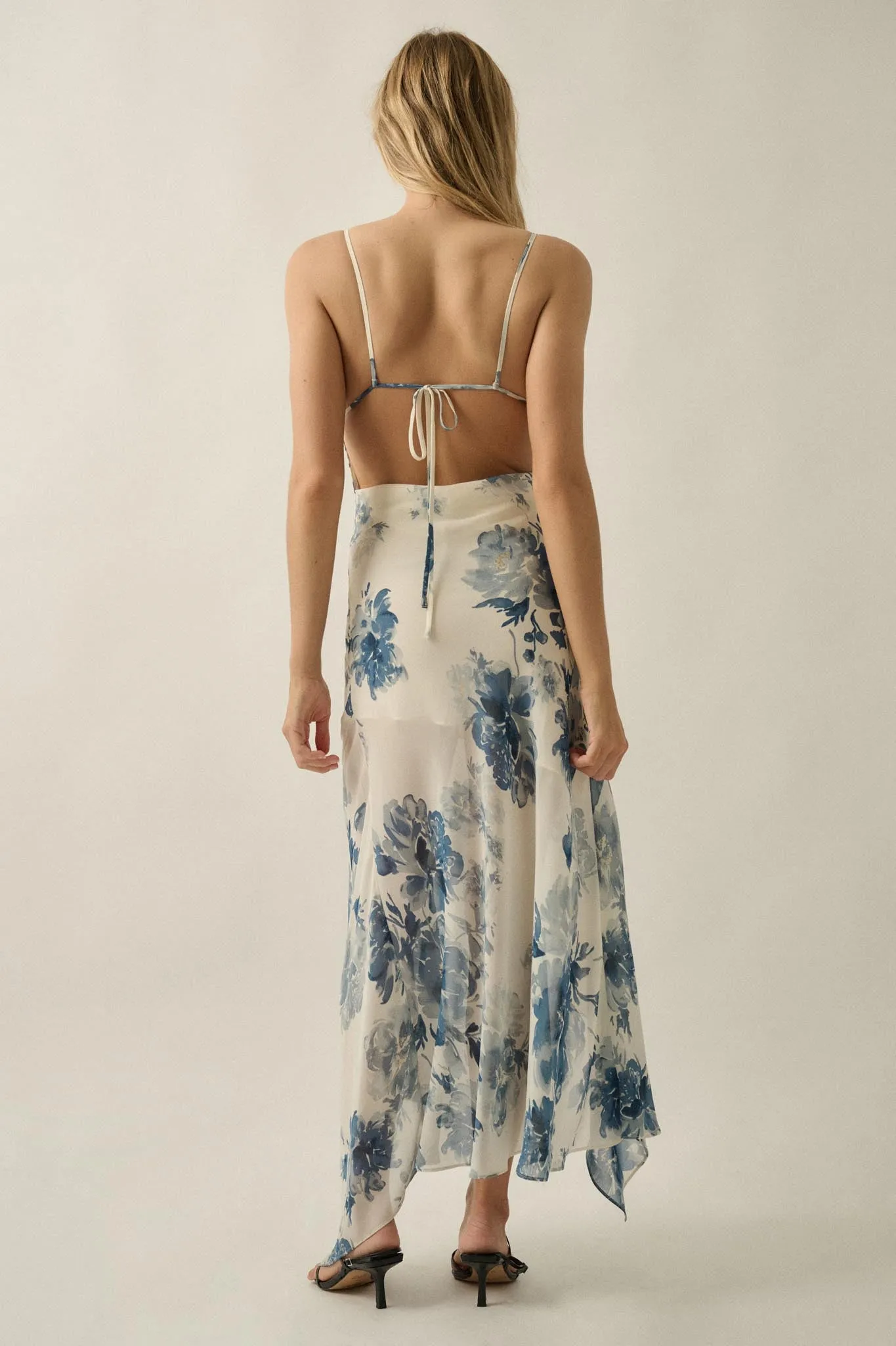 Elegant Beauty Floral Chiffon Open-Back Maxi Dress sold by Promesa product image thumbnail 2
