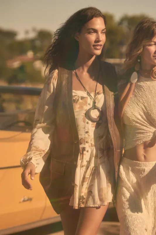 Easy Elegance Floral Chiffon Tiered Ruffle Romper made by Promesa