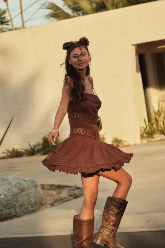 Play Date Lace-Inset Cotton Gauze Mini Dress made by Promesa