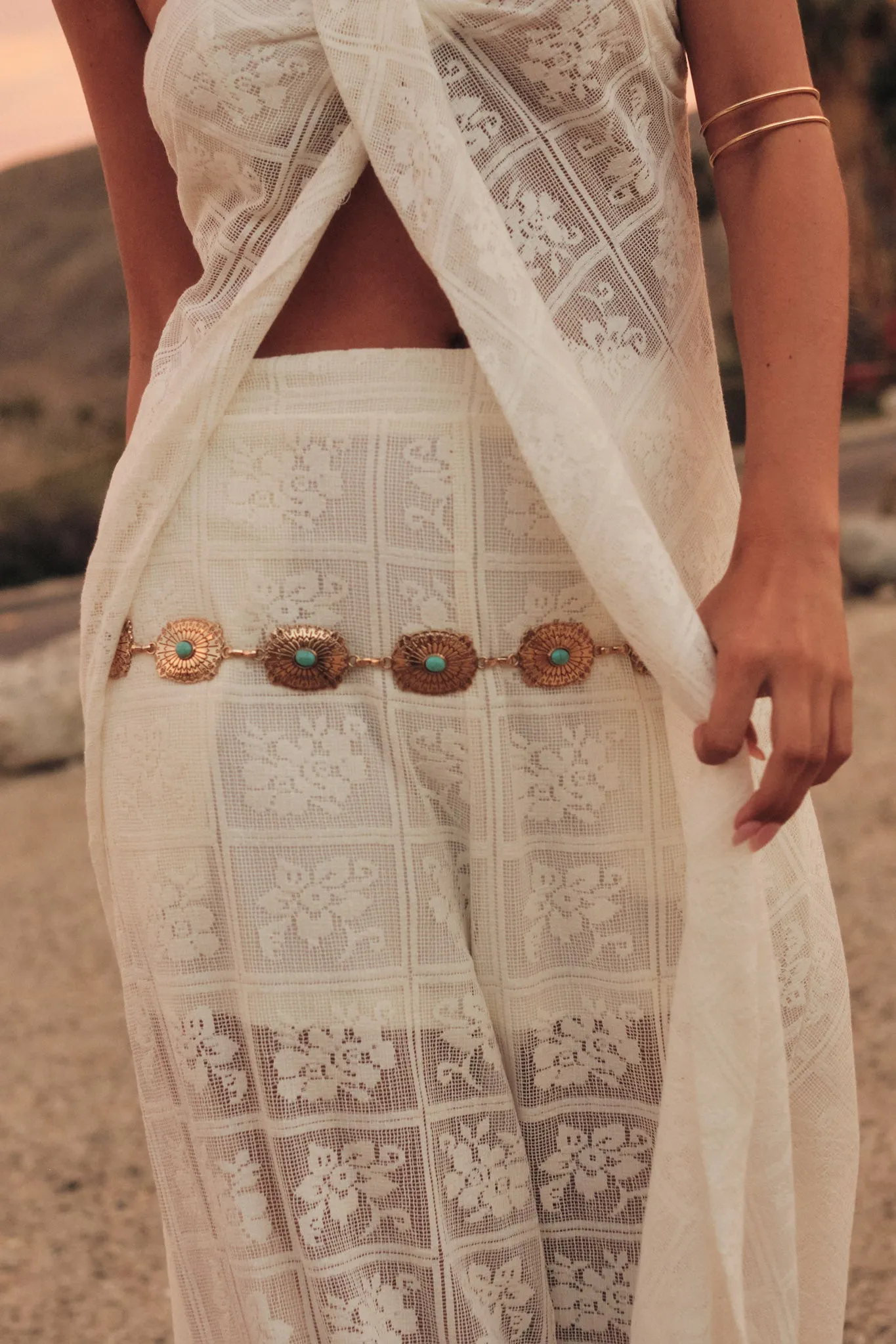 Mojave Gold Turquoise Concho Chain Belt sold by Promesa product image thumbnail 2