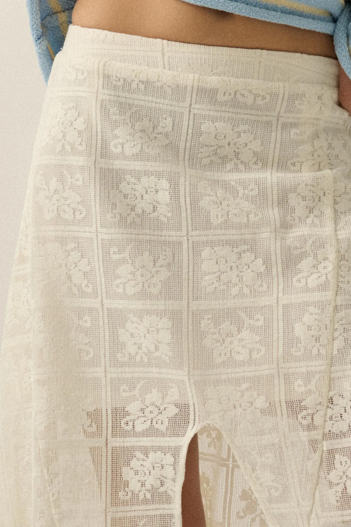 Free Your Soul Floral Lace Handkerchief Midi Skirt sold by Promesa product image thumbnail 5