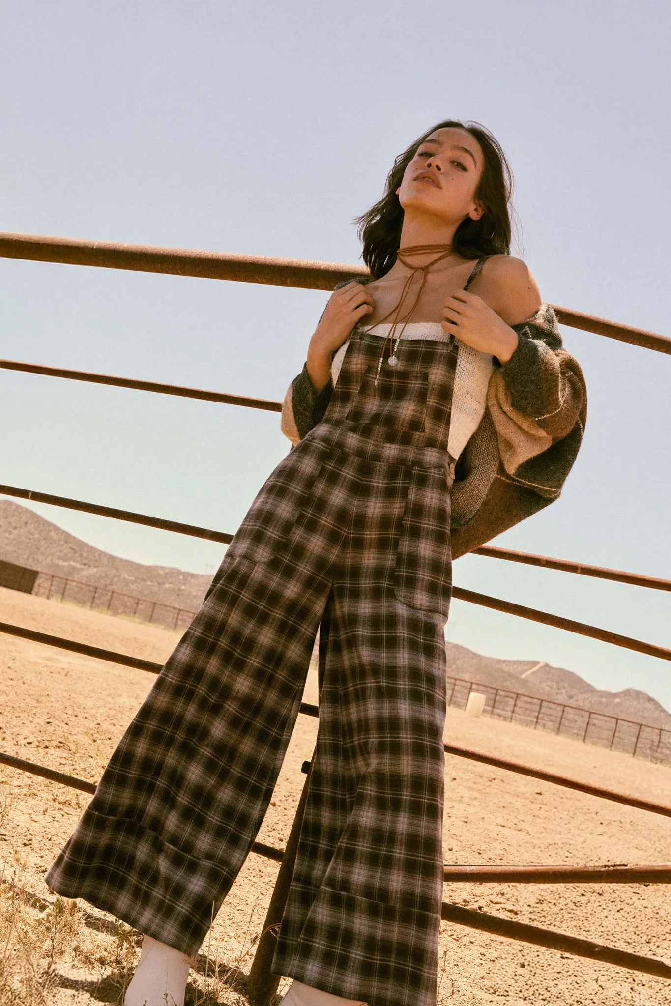 Out of the Woods Plaid Flannel Overall Jumpsuit sold by Promesa product image thumbnail 3