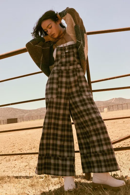 Out of the Woods Plaid Flannel Overall Jumpsuit sold by Promesa