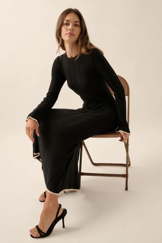 Refined Style Ribbed Knit Midi Sweater Dress sold by Promesa