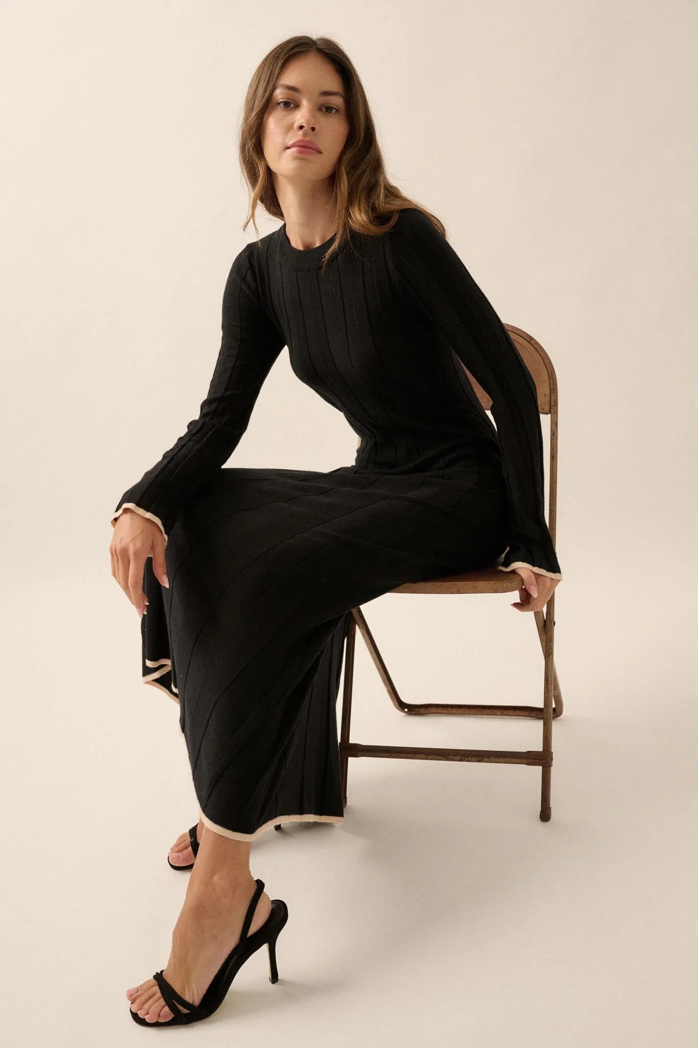 Refined Style Ribbed Knit Midi Sweater Dress sold by Promesa