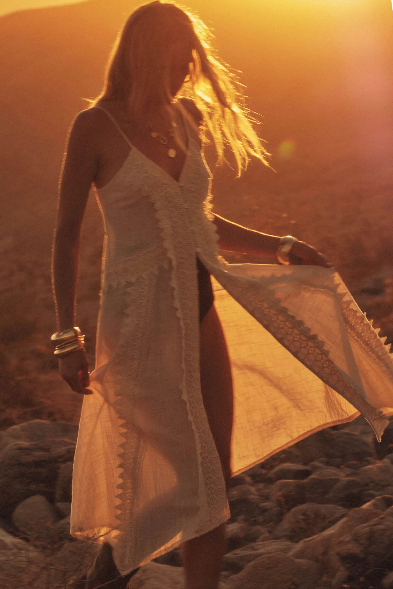 Up in the Air Cotton Gauze and Lace Maxi Top sold by Promesa product image thumbnail 3