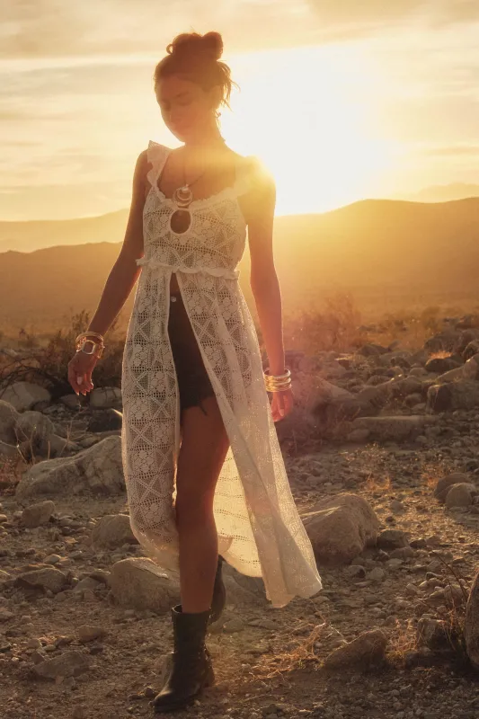 Kindred Spirit Crochet Lace Layering Midi Dress made by Promesa